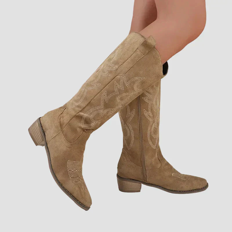 Katerina - Botine Cowboy Western din Suede