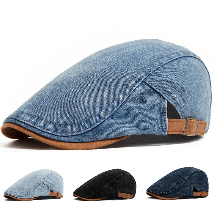 Eliott | Casquette Plate en Denim Premium – Style Intemporel & Confort Quotidien