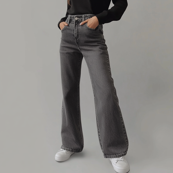 Charlotte | Pantalon Large Gris pour Femme