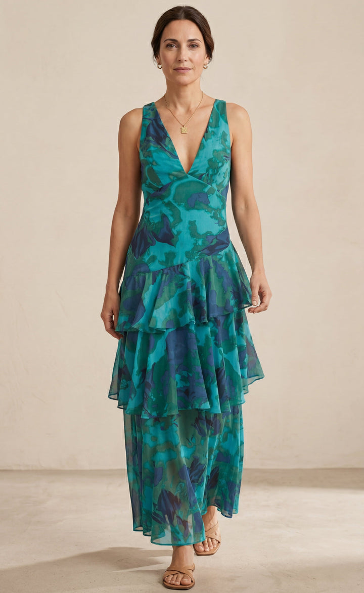 Domenica | V-Neck Chiffon Dress