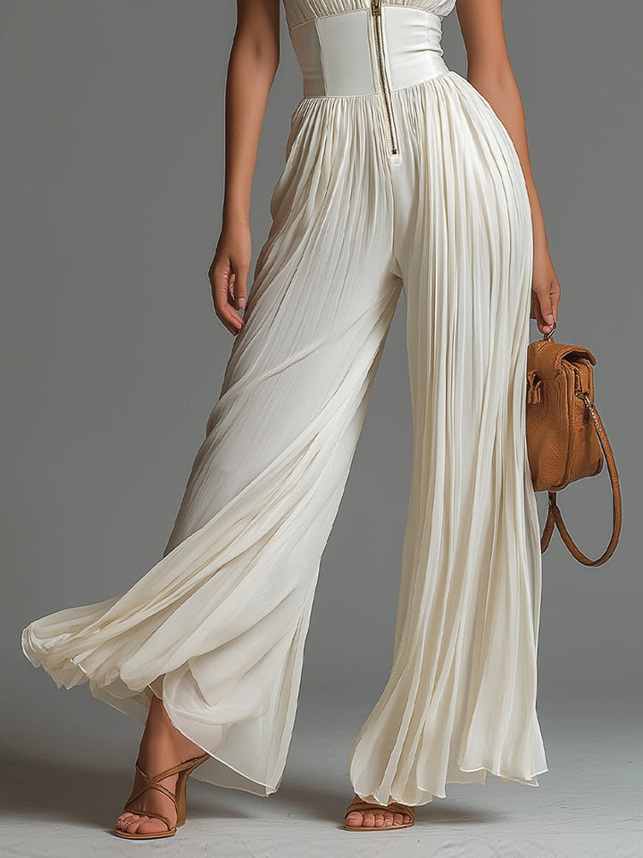 Lucía | Georgette Pleated Jumpsuit