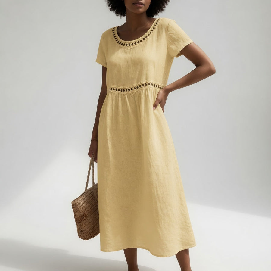 Sabina | Rochie Midi cu Margină Tip Ochi