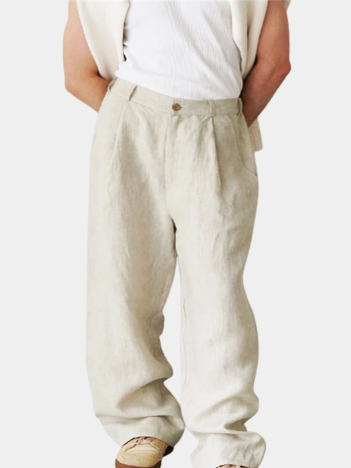 ÉTIENNE | PANTALON EN LIN À JAMBES LARGES