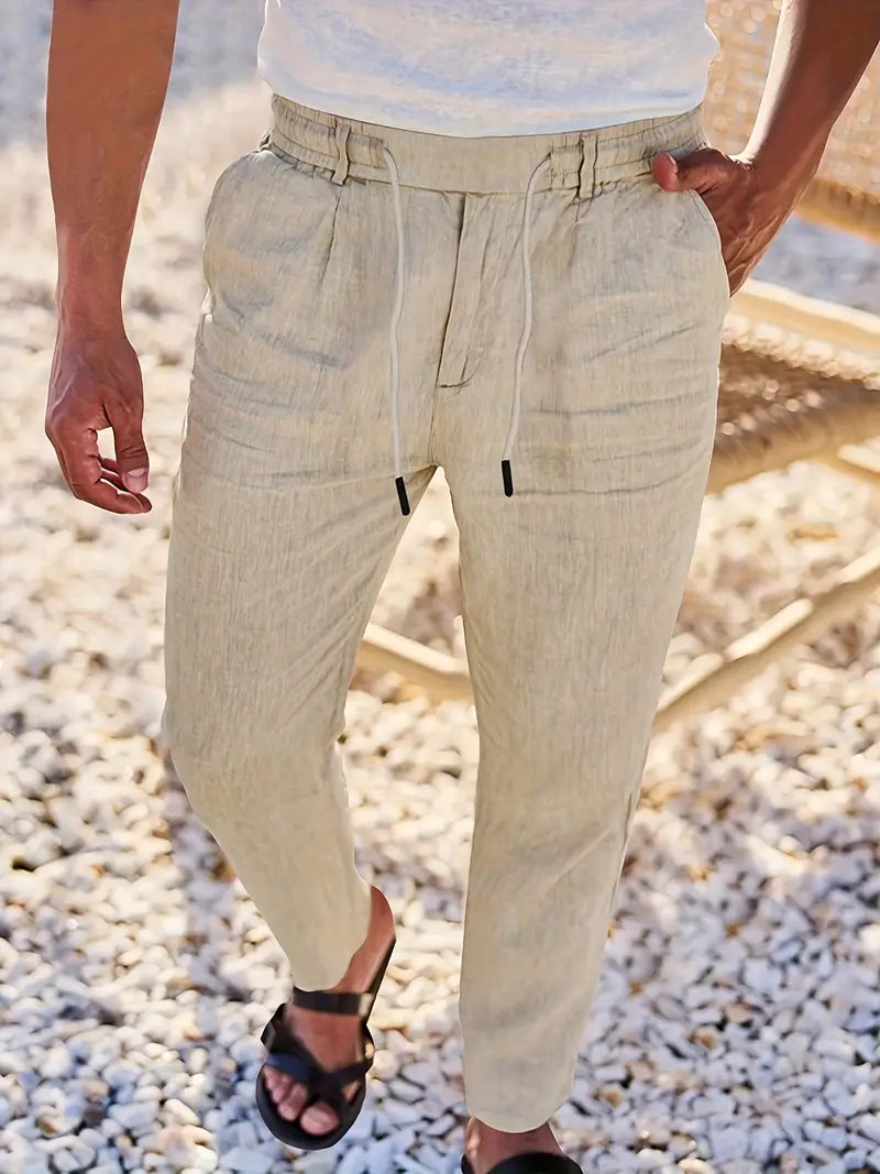 NICHOLS | PANTALONS LARGES EN LIN AVEC CORDON