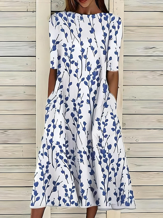 Marina | Robe midi légère à motif floral