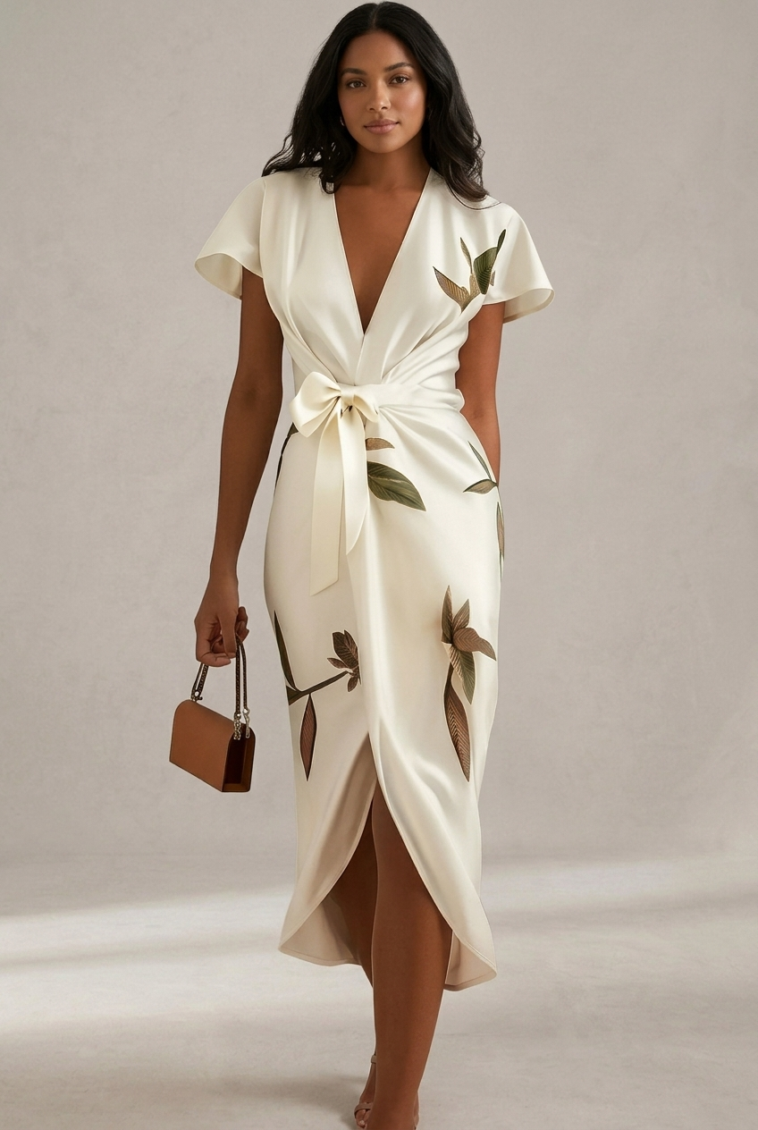 Aura | Satin Botanical Robe