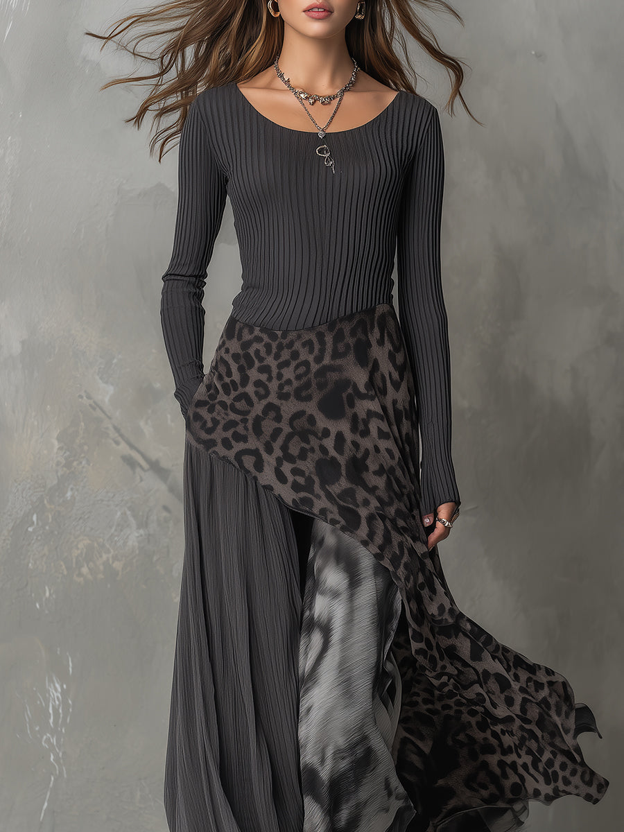 Bárbara | Robe maxi bohème à motif animalier