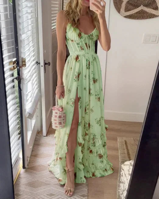 Paola | Robe romantique à fleurs avec décolleté en V