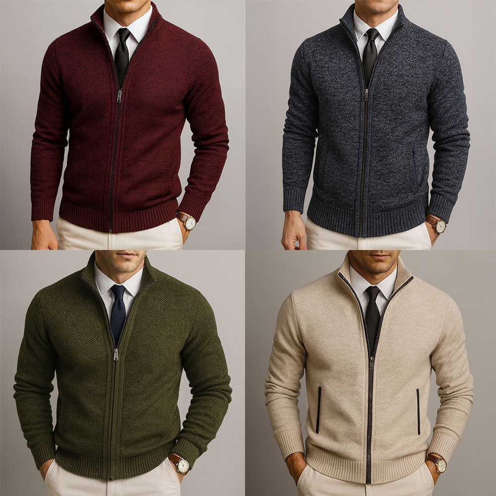 Cardigan Zippé En Lain Mérinos