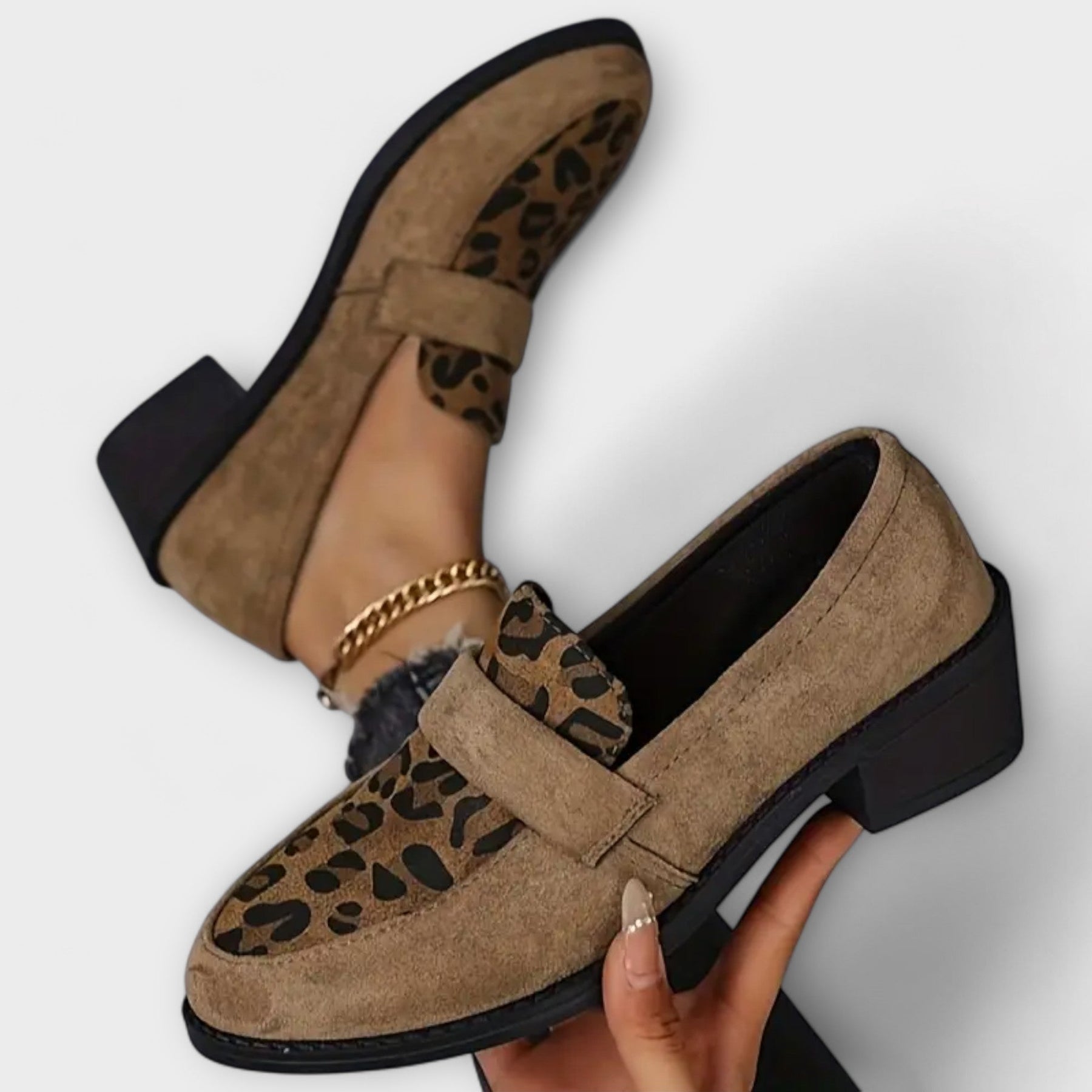 Karla - Pantofi eleganți pentru femei cu imprimeu leopard
