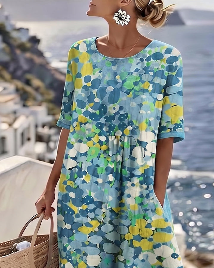 Flora | Ample Midi Robe à Motif Floral