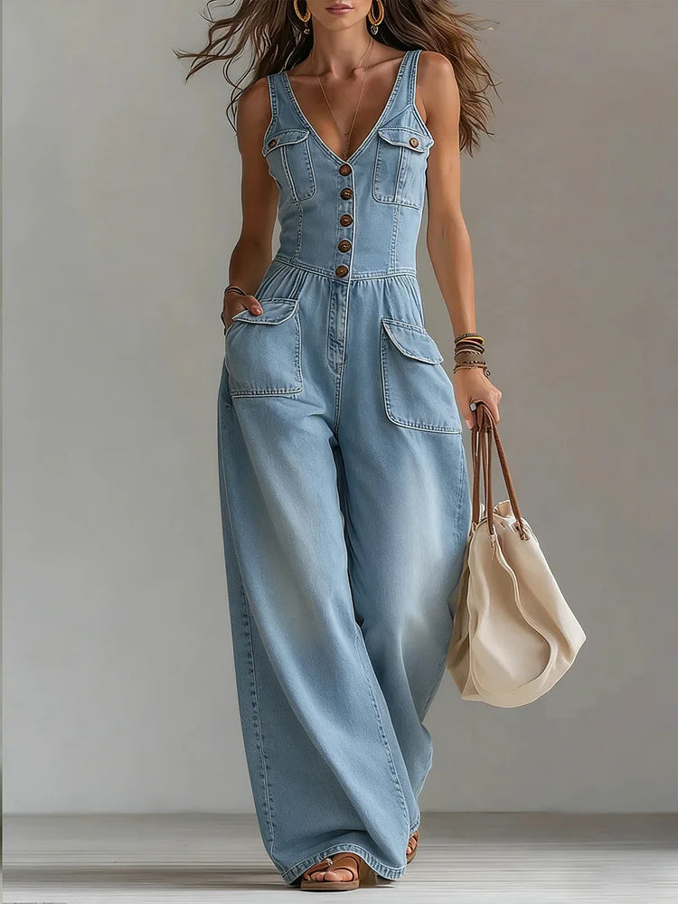Sophie™ | Salopetă Denim Lejeră