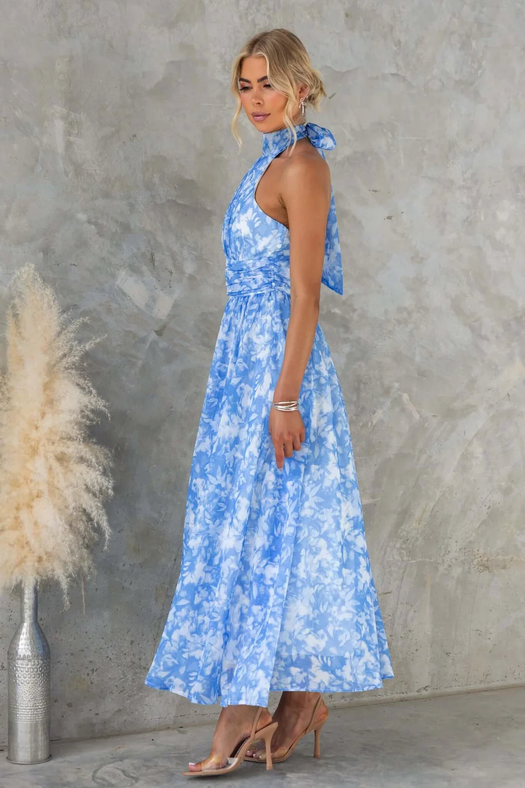 Esther | Robe Halter à Imprimé Aquarelle