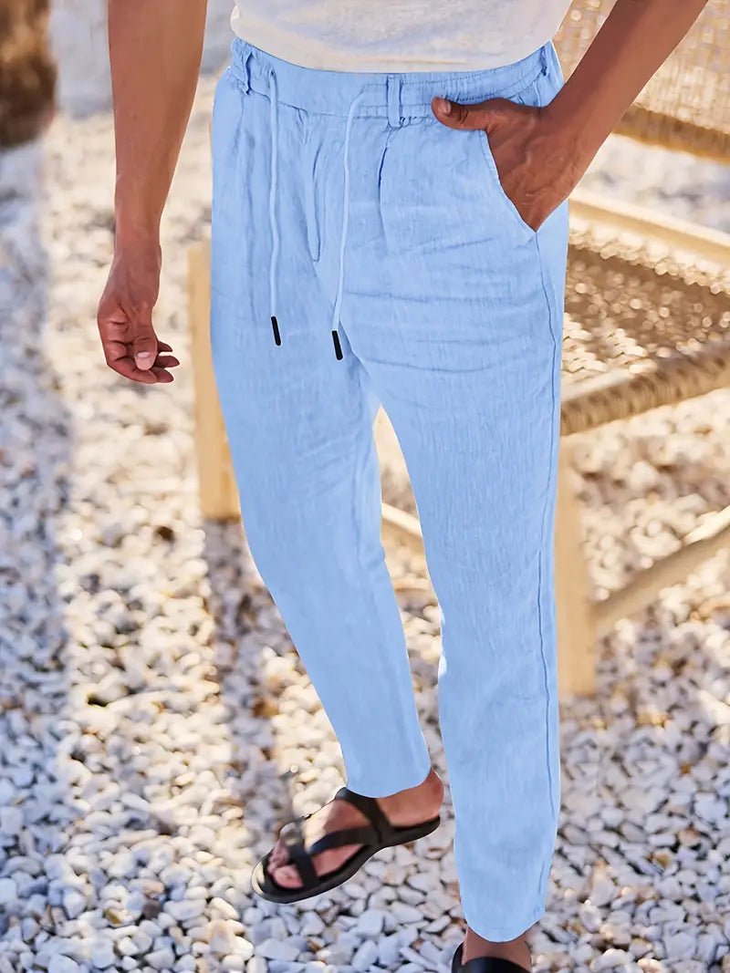 NICHOLS | PANTALONS LARGES EN LIN AVEC CORDON