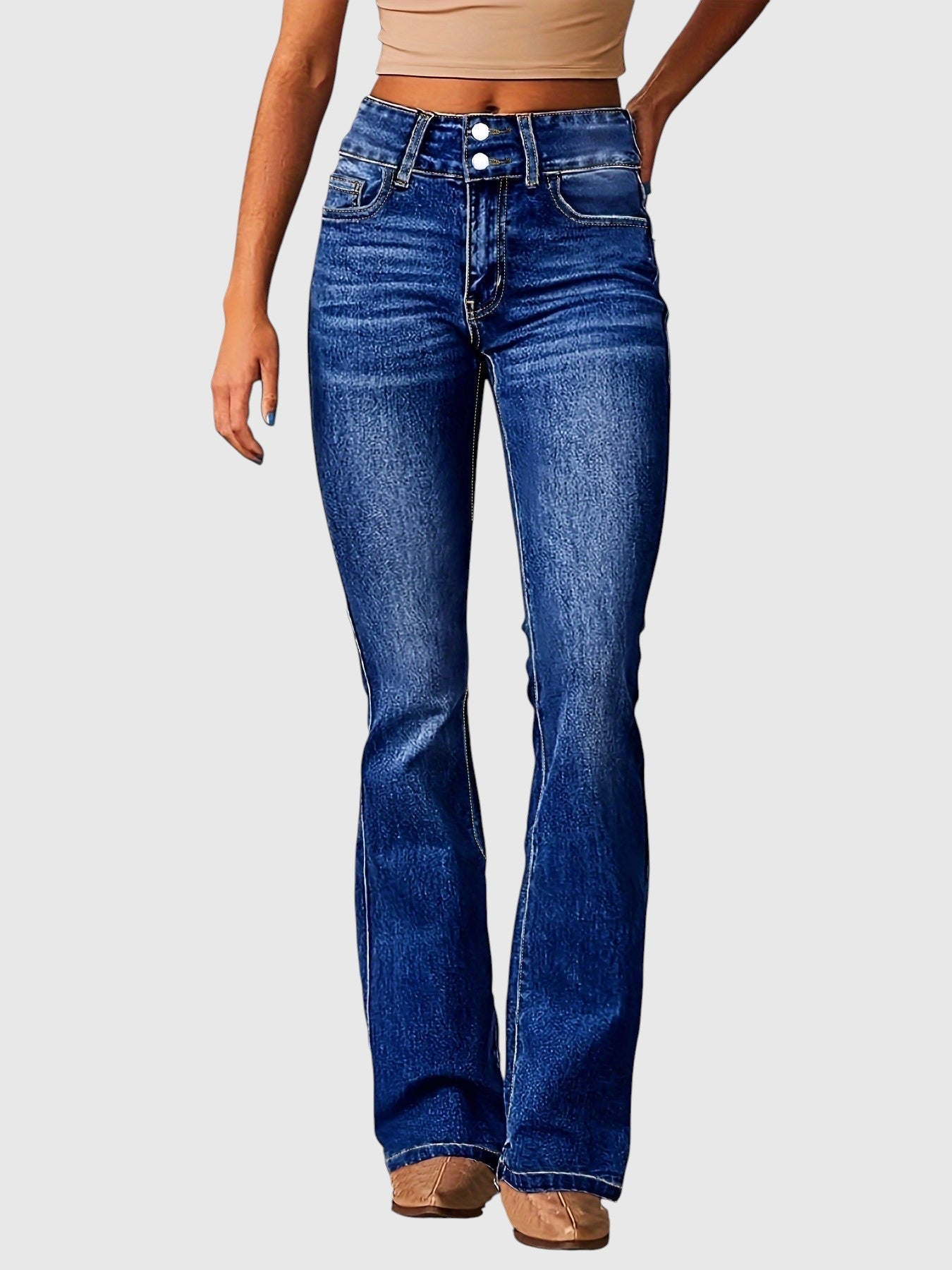 Marielen – Pantaloni Skinny cu Talie Înaltă