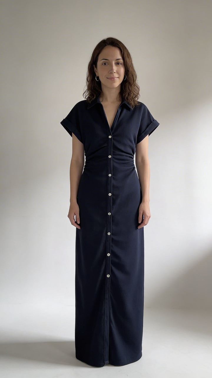 Denim | Robe midi à boutons
