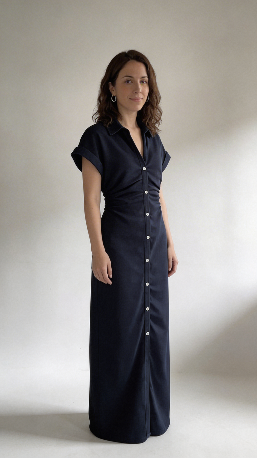 Denim | Robe midi à boutons