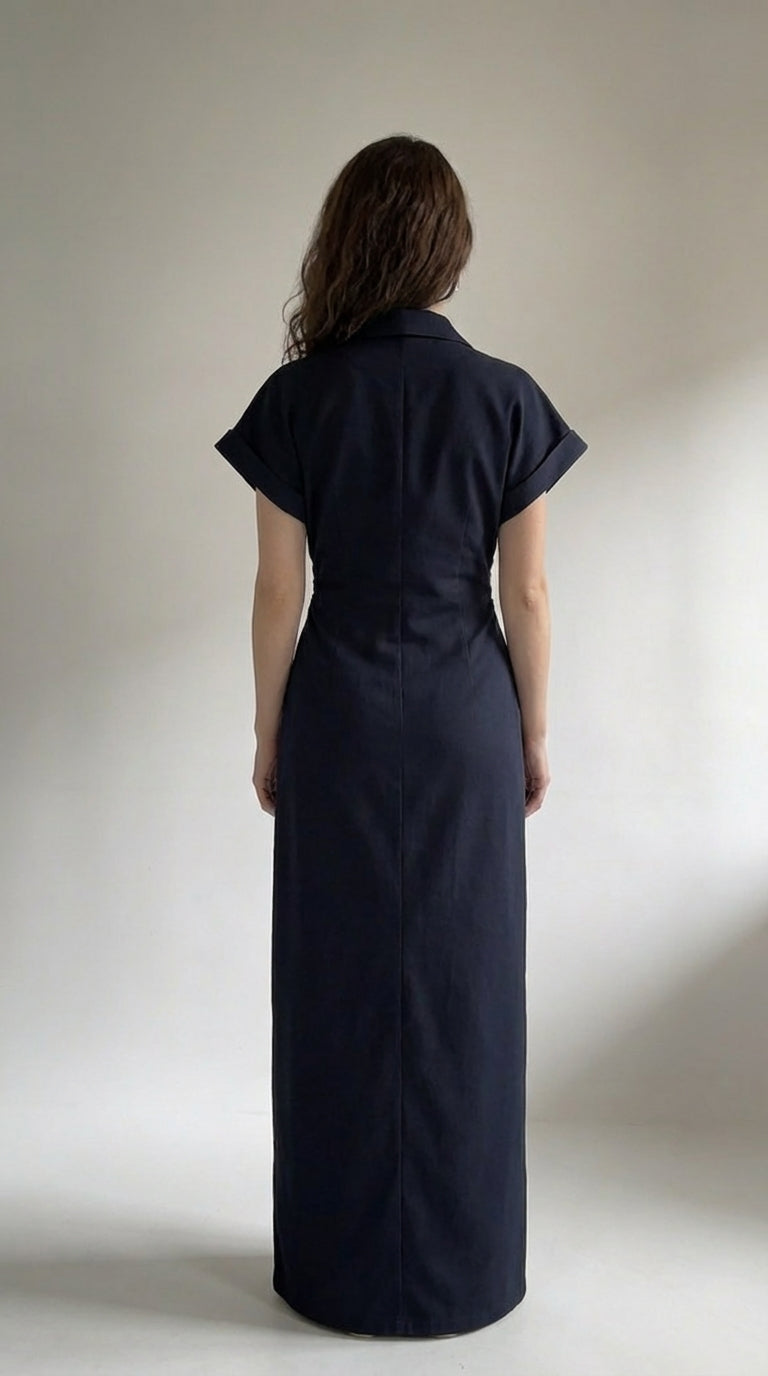 Denim | Robe midi à boutons