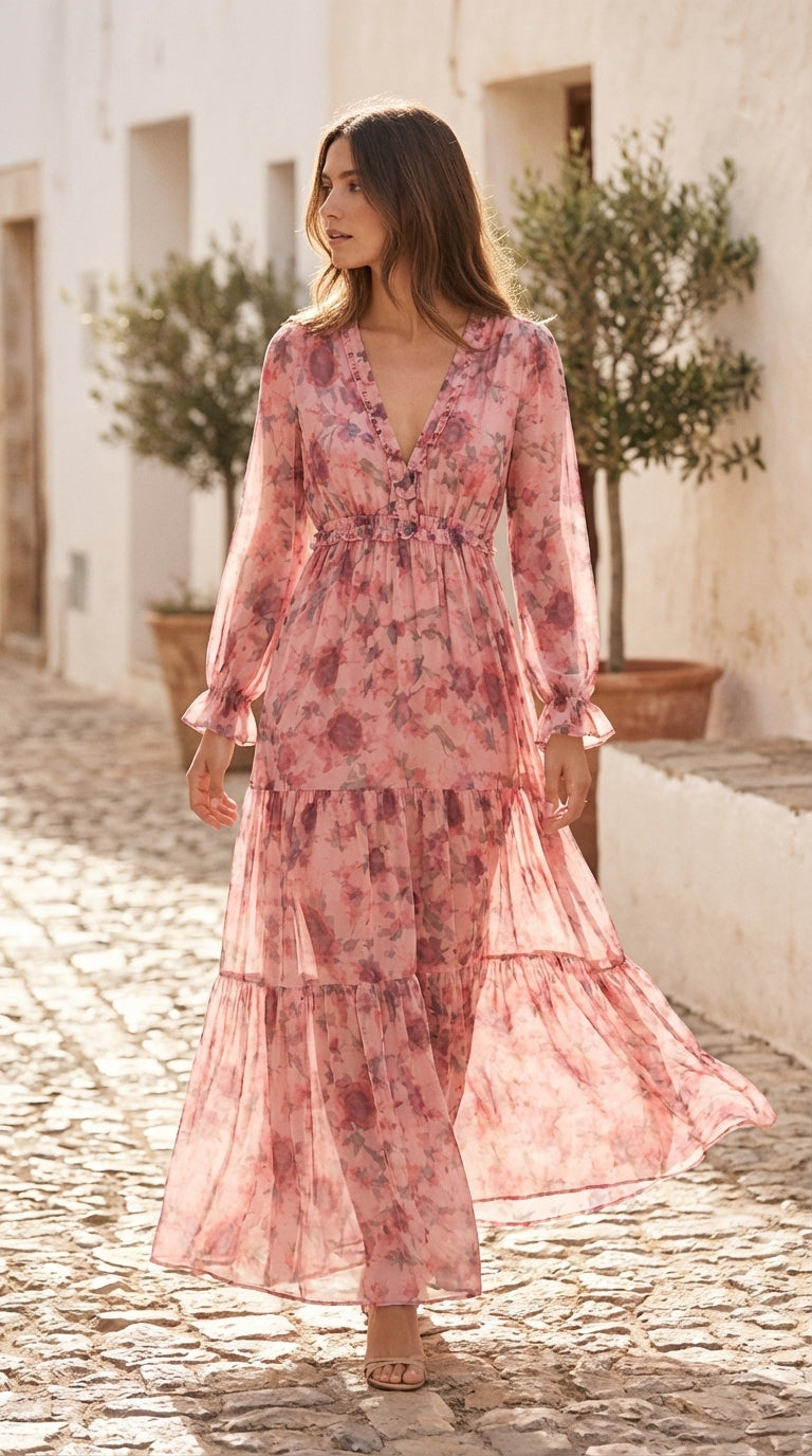 Long Floral Robe