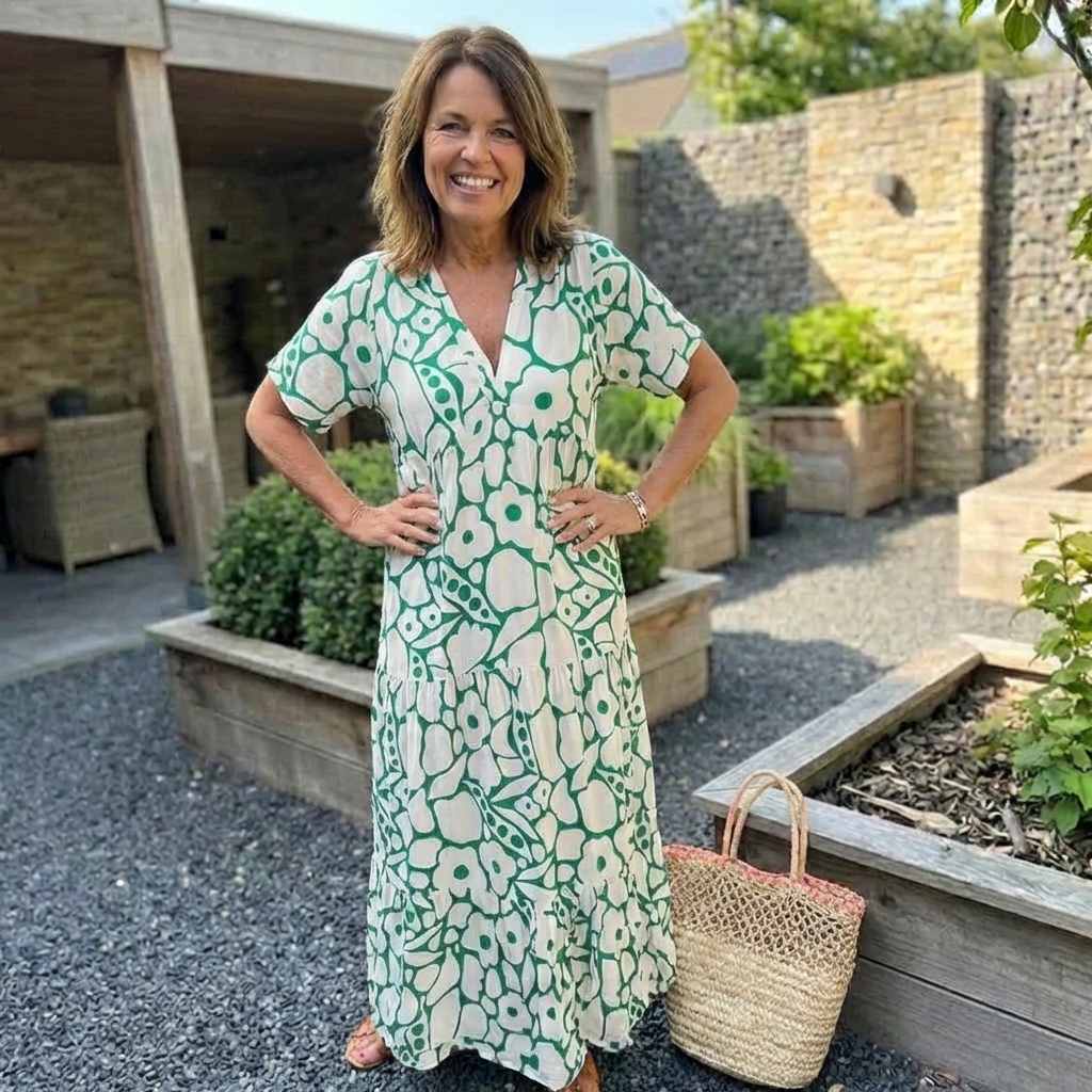 Sofie | Robe ample avec décolleté en V et imprimé