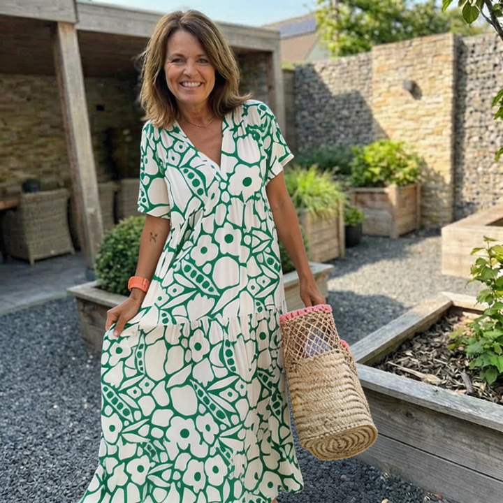 Sofie | Robe ample avec décolleté en V et imprimé