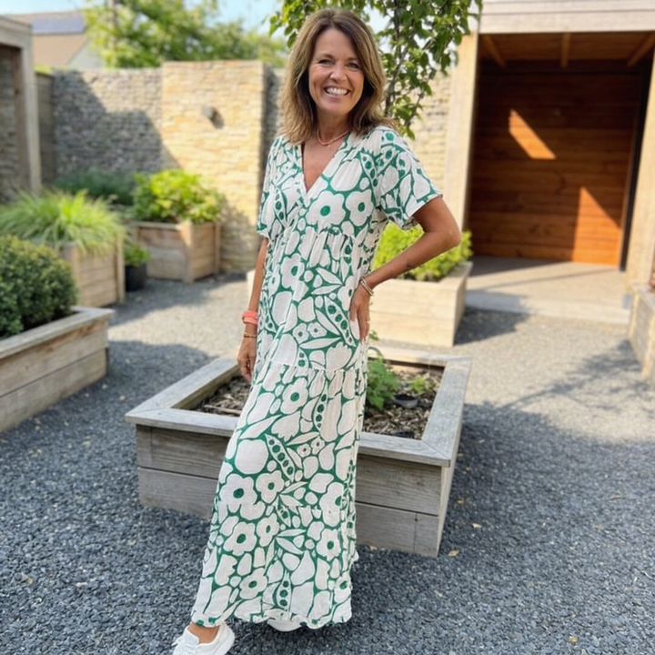 Sofie | Robe ample avec décolleté en V et imprimé