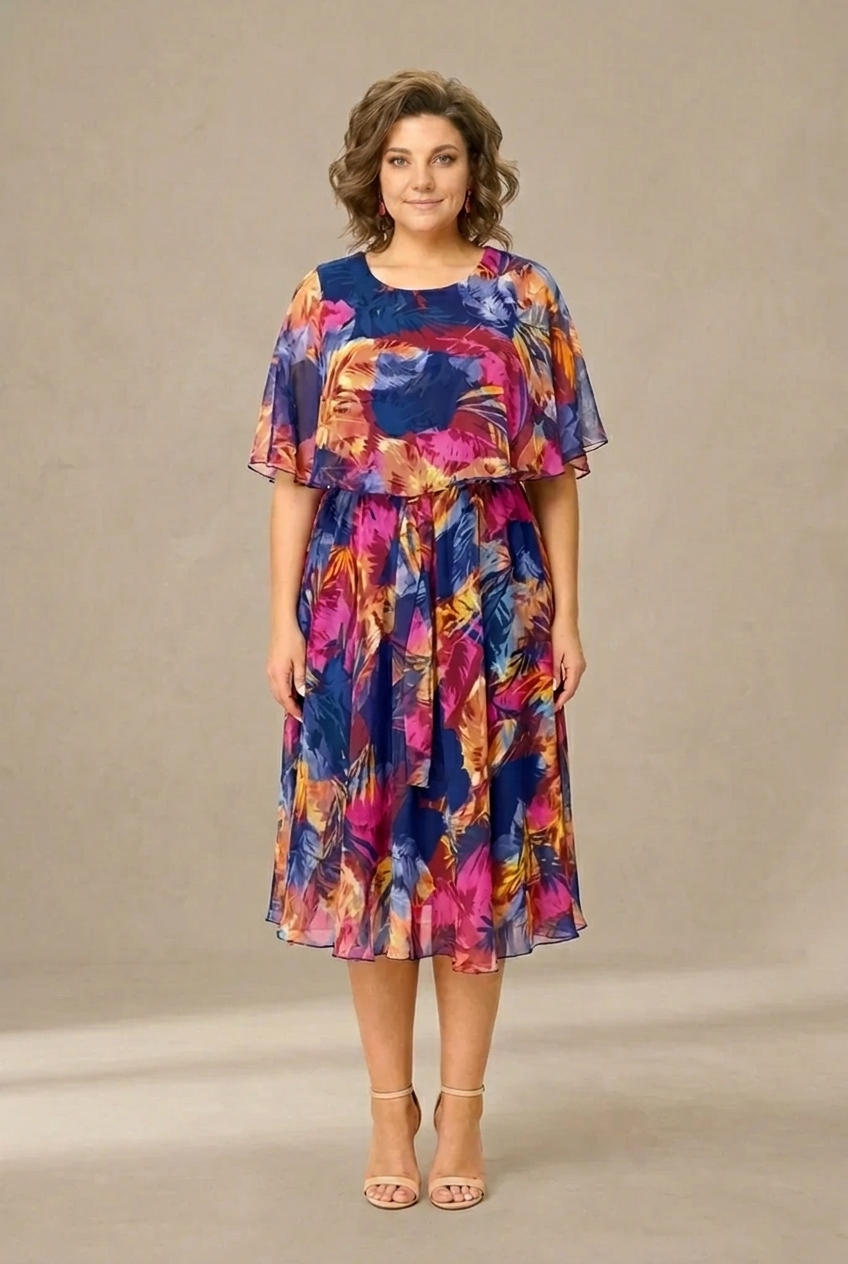 Aitana | Robe midi à motifs éclatants