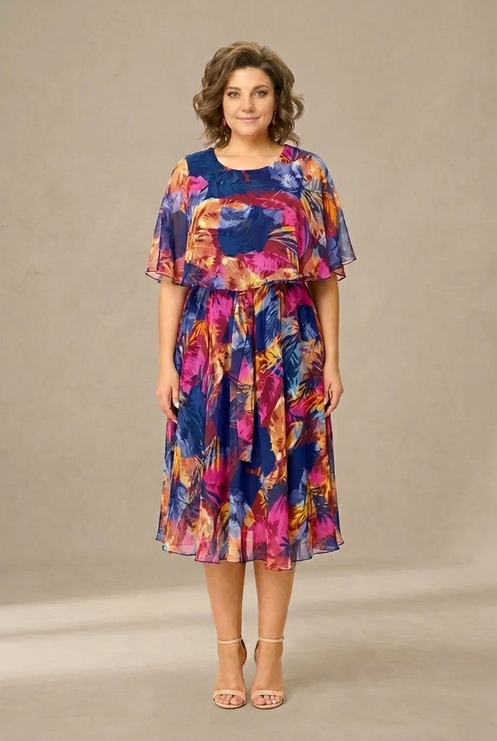 Aitana | Robe midi à motifs éclatants