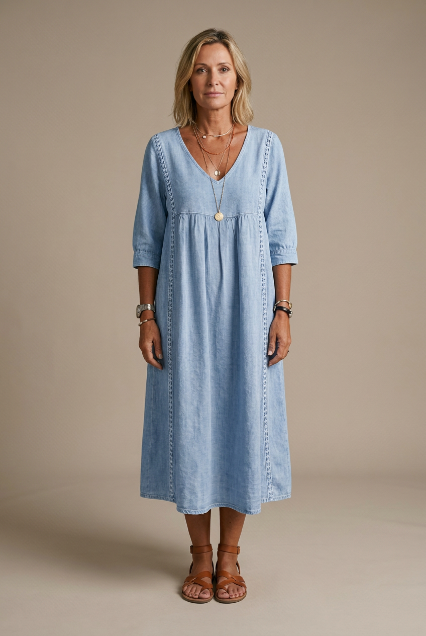 Alba | Robe Maxi en Coton Premium avec Imprimé Floral Artistique