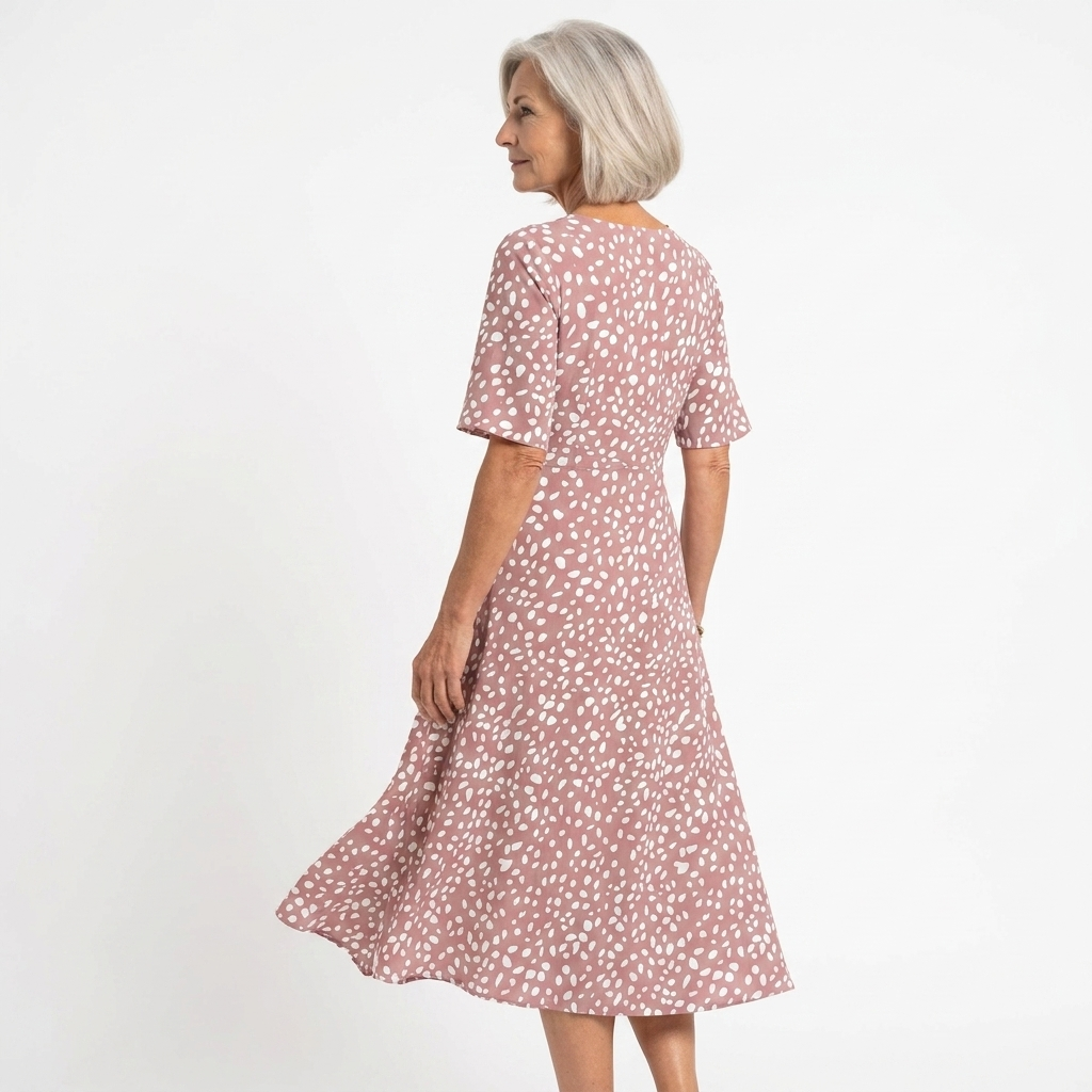 Colette | Robe midi fluide à pois avec effet sculptant