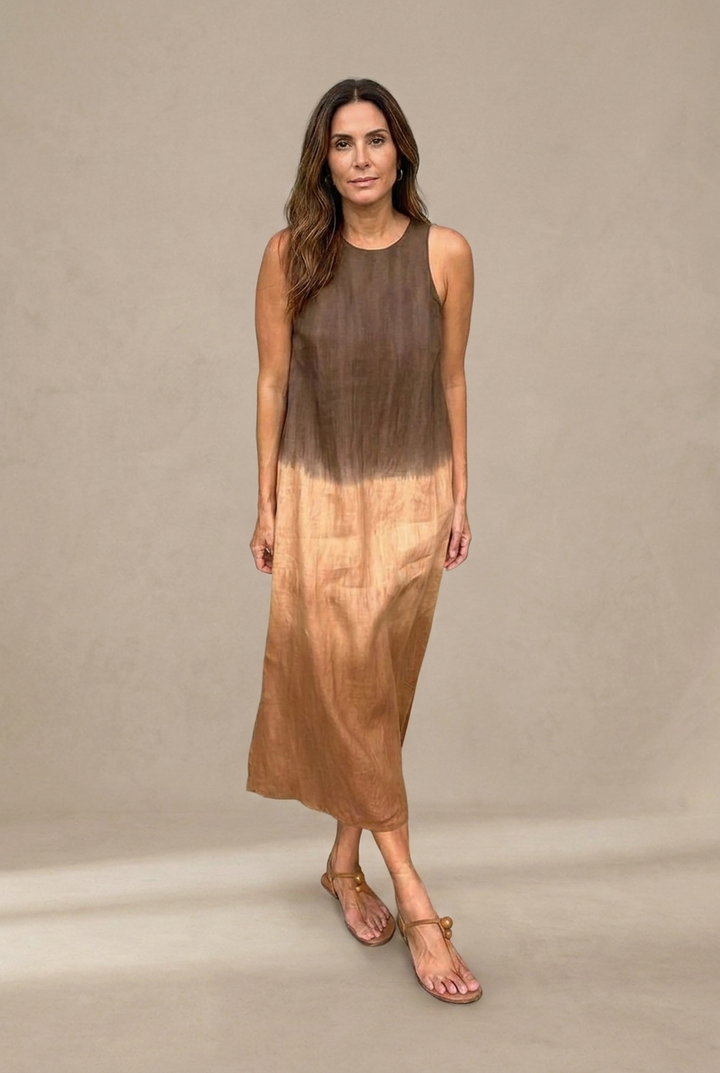 María | Élégante Robe Maxi Fluide à Dégradé