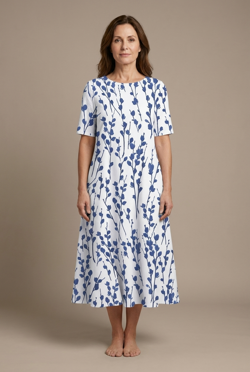 Marina | Robe midi légère à motif floral