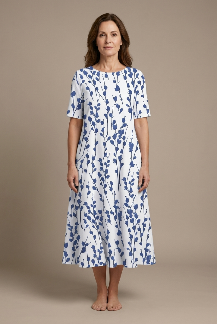 Marina | Robe midi légère à motif floral