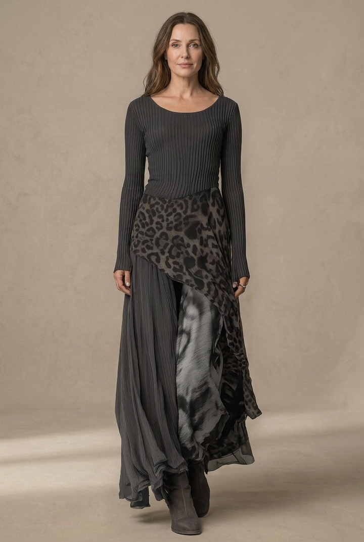Bárbara | Robe maxi bohème à motif animalier