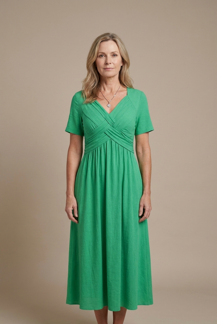 Amalia | Élégante robe midi à silhouette croisée