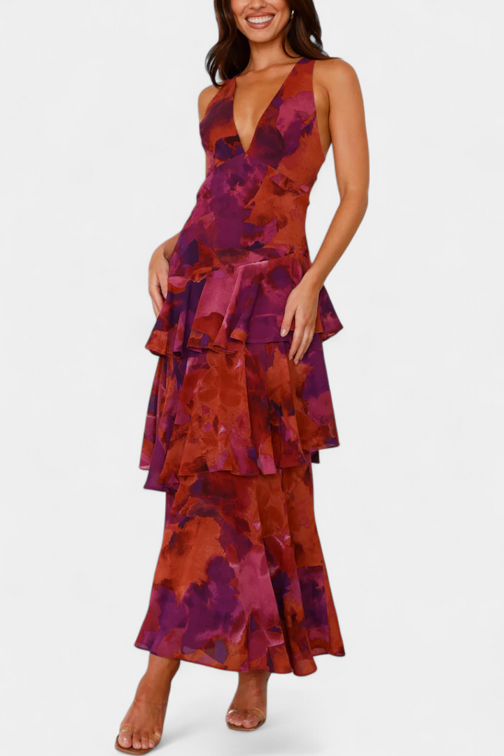 Domenica | V-Neck Chiffon Dress