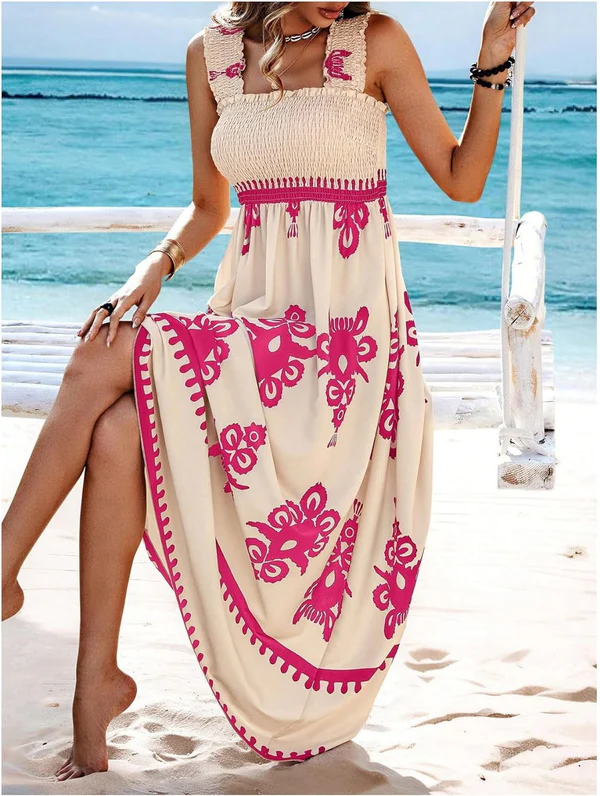 Martina | Robe Maxi à Imprimé Artistique avec Taille Élastique
