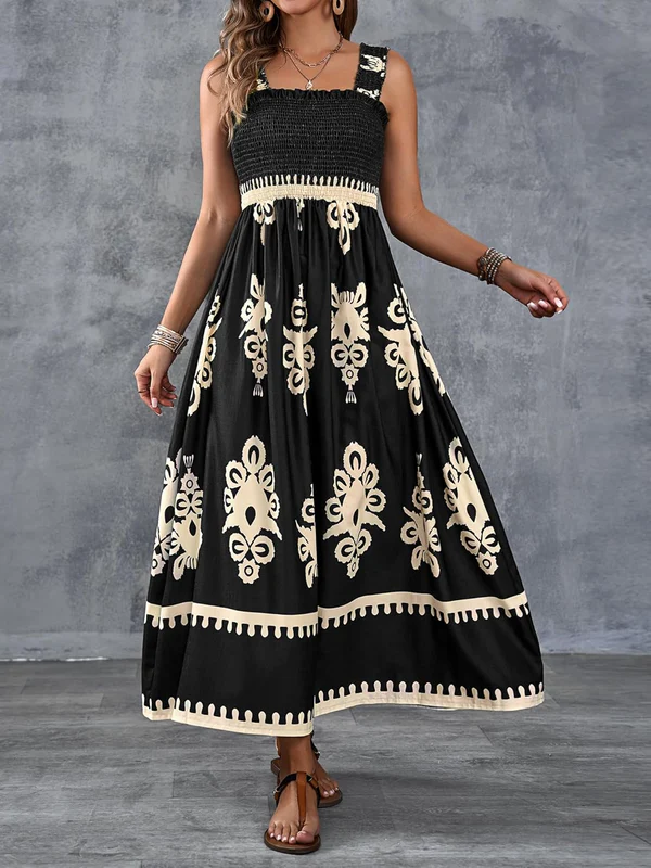 Martina | Robe Maxi à Imprimé Artistique avec Taille Élastique