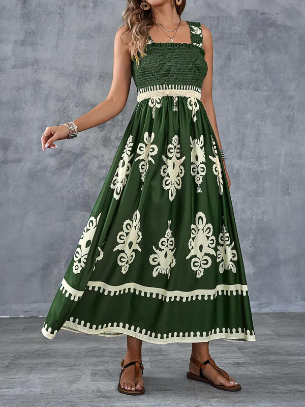 Martina | Robe Maxi à Imprimé Artistique avec Taille Élastique