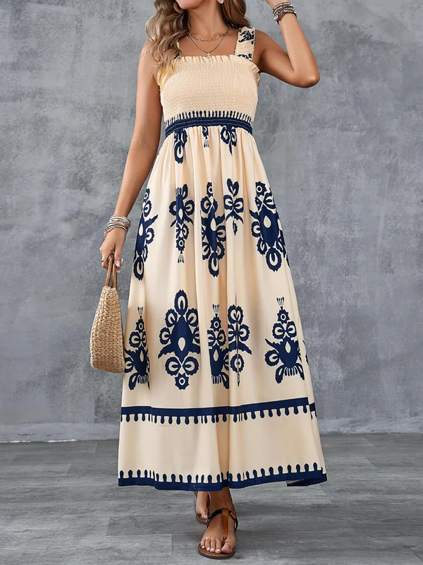 Martina | Robe Maxi à Imprimé Artistique avec Taille Élastique