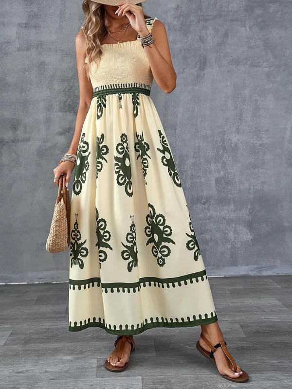 Martina | Robe Maxi à Imprimé Artistique avec Taille Élastique