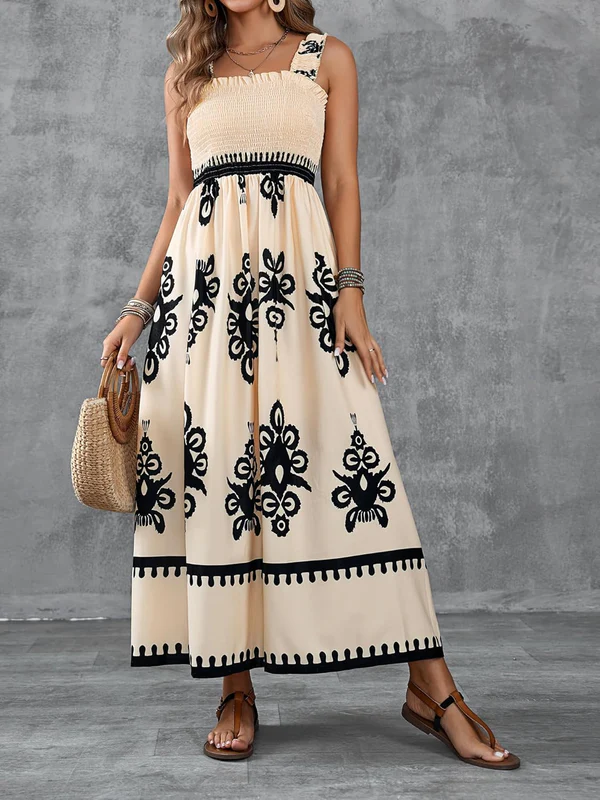 Martina | Robe Maxi à Imprimé Artistique avec Taille Élastique