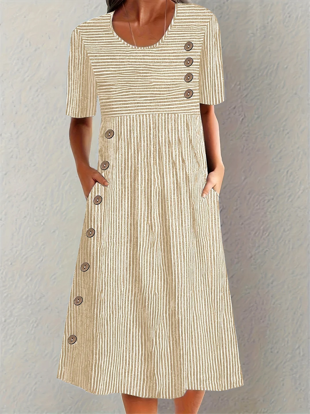 Marina | Robe Midi Rayée Élégante