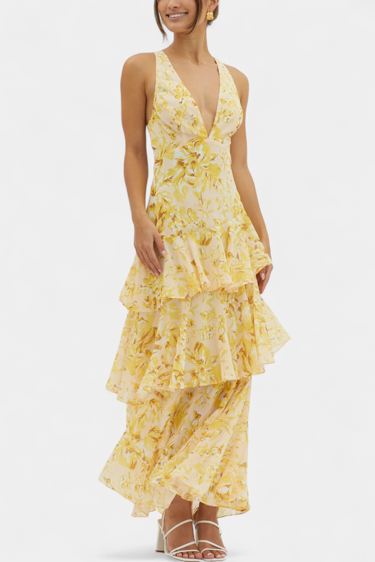 Domenica | V-Neck Chiffon Dress