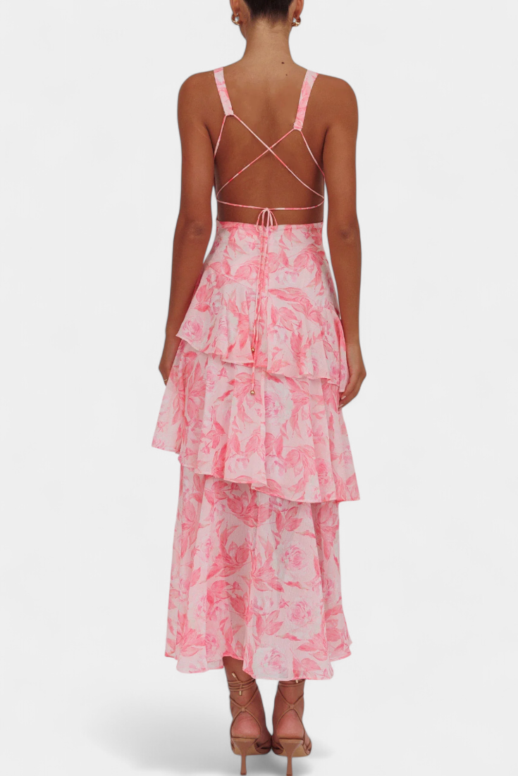 Domenica | V-Neck Chiffon Dress