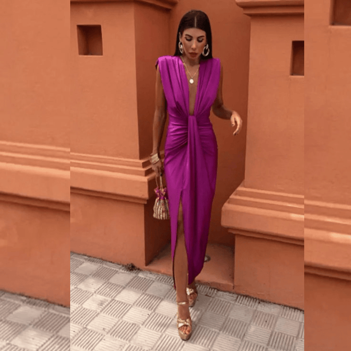 Isabelle | Robe de fête avec décolleté en V profond