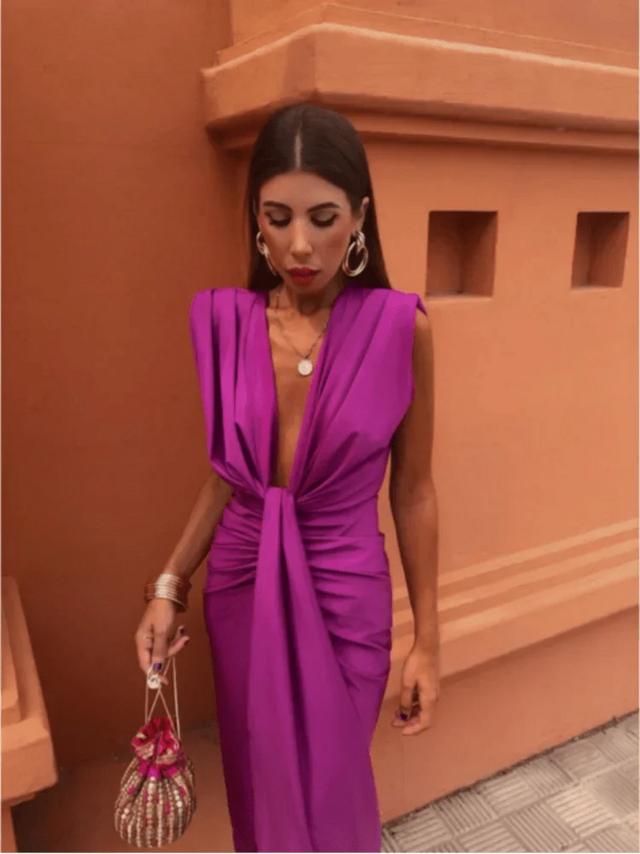 Isabelle | Robe de fête avec décolleté en V profond