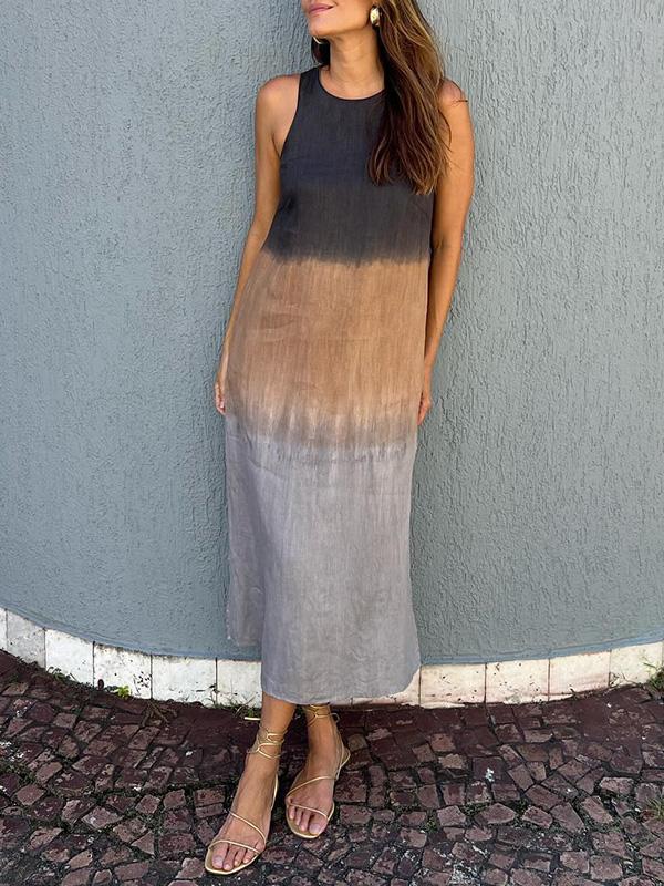 María | Élégante Robe Maxi Fluide à Dégradé
