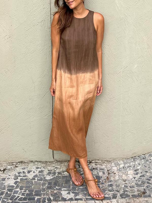 María | Élégante Robe Maxi Fluide à Dégradé
