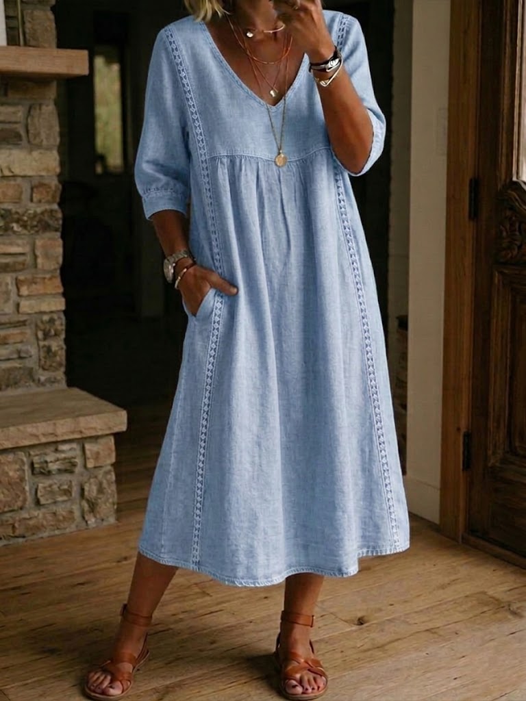Alba | Robe Maxi en Coton Premium avec Imprimé Floral Artistique